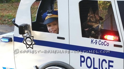 Carly's Cop Car Wheelchair Costume