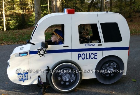 Carly's Cop Car Wheelchair Costume