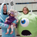 Coolest Homemade Mike Wazowski, Sully, and Boo Family Costumes