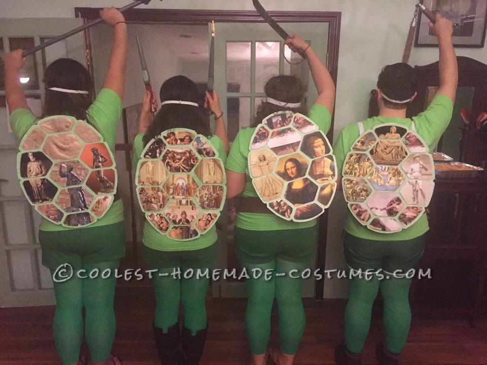Coolest Ninja Turtle Group Costume with Artist Shells