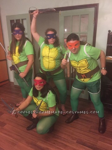 Coolest Ninja Turtle Group Costume with Artist Shells