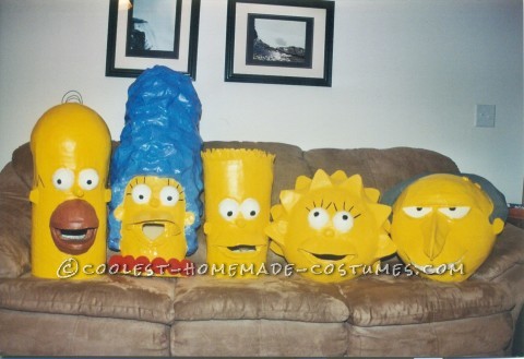 Coolest Paper Mache Simpsons Family Costumes