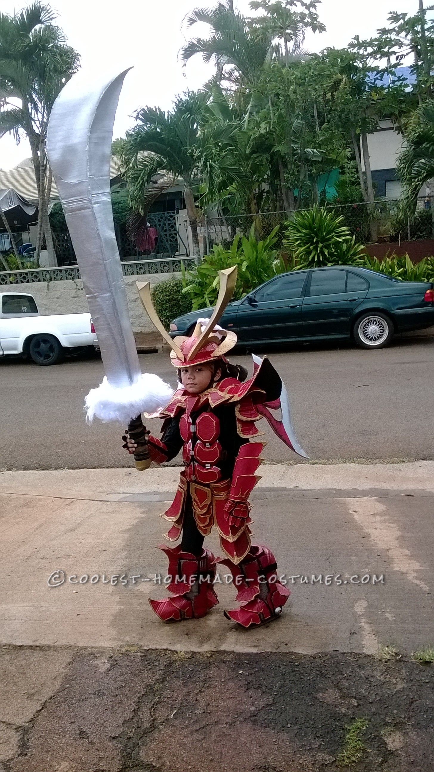 Over-the-Top Homemade Samurai Costume by "OCD" Dad