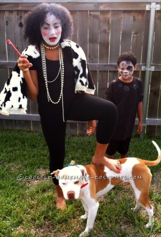 DIY Cruella Deville and Her Dalmations Costumes