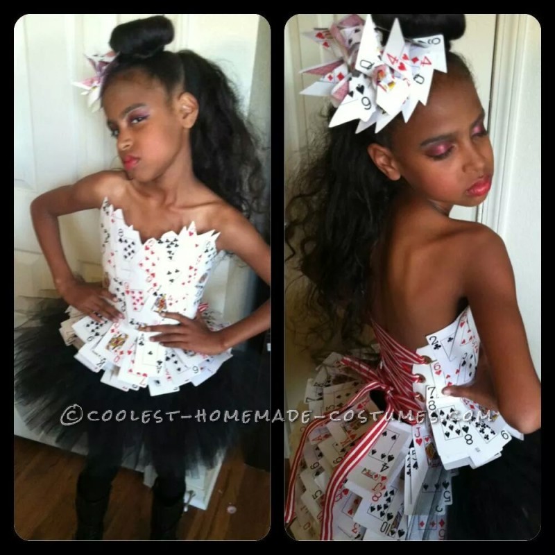 Original Homemade Queen of Hearts Costume for a Girl