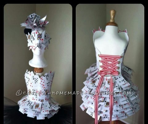 Original Homemade Queen of Hearts Costume for a Girl