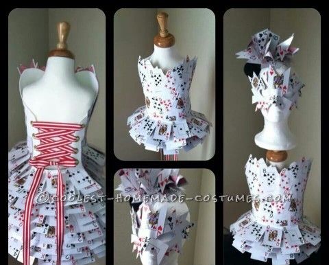 Original Homemade Queen of Hearts Costume for a Girl