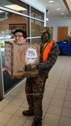 Funny Man in a Box Costume