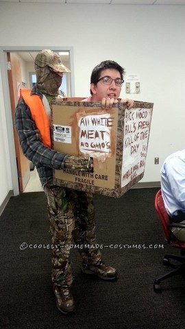 Funny Man in a Box Costume