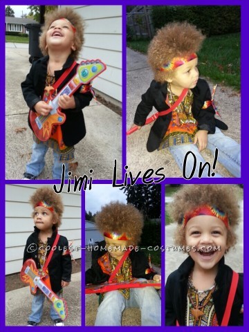 Homemade Jimi Hendrix Costume for a Boy