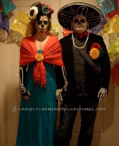 Last Minute Day of the Dead Bandido Couple Costumes