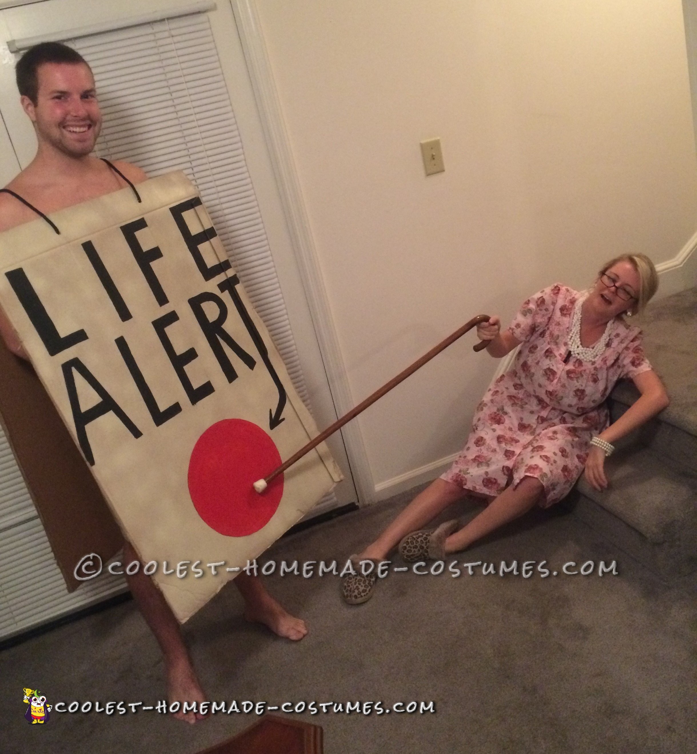 Awesome Old Lady and Life Alert Button Funny Couple Costume