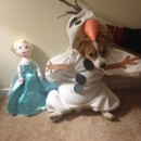 Funny Dog Costume: Mochi  as Olaf from Frozen