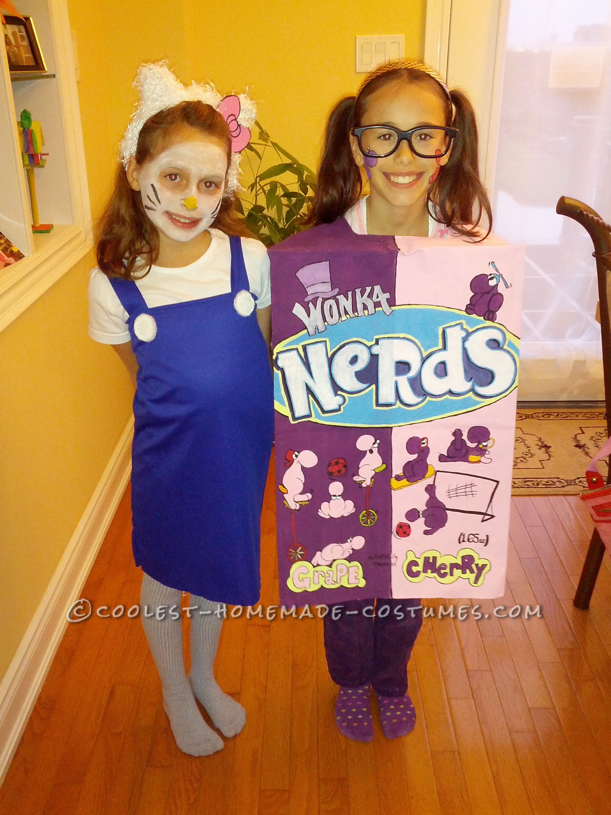 Nerds Box and Hello Kitty DIY Costumes for Girls