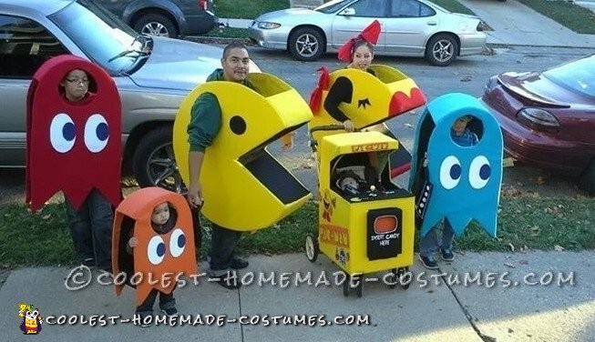 Our Homemade Pacman Famliy Costumes