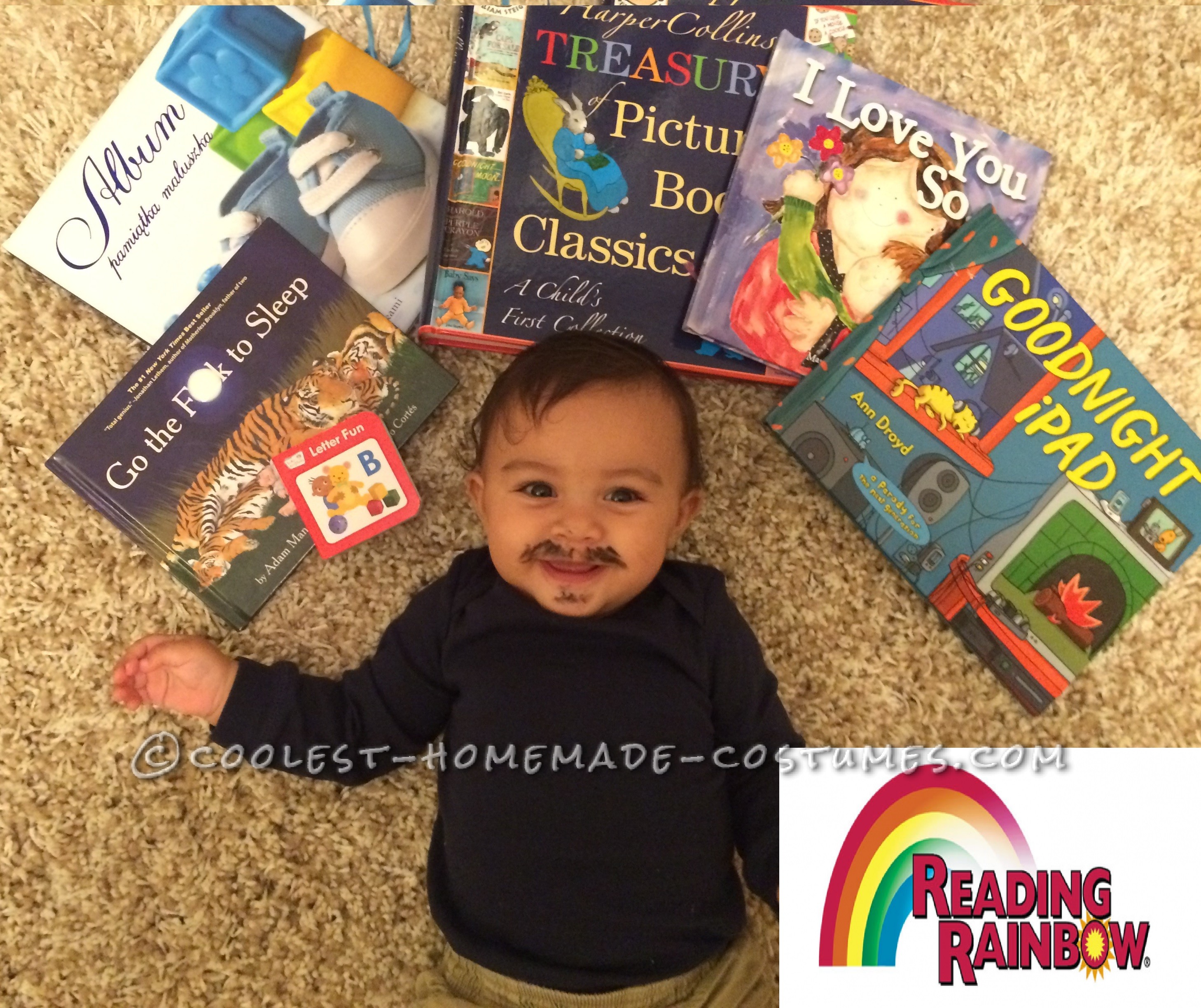 Cute Reading Rainbow Costume for a Baby