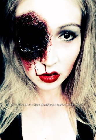 Grotesque Shot Gun Sally Makeup for Halloween