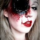 Grotesque Shot Gun Sally Makeup for Halloween