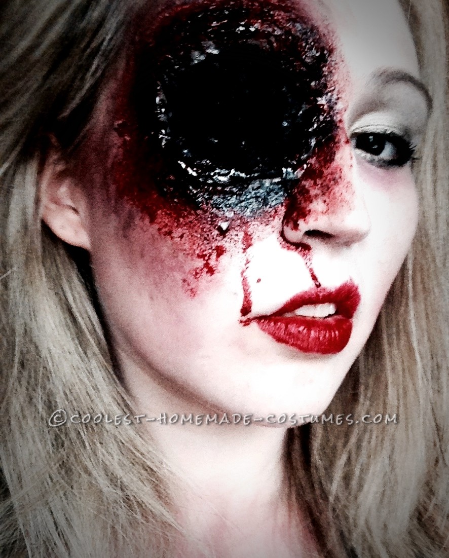 Grotesque Shot Gun Sally Makeup for Halloween