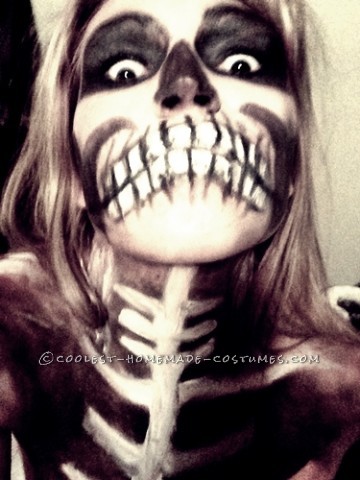 Creepy Skeletina Costume and Makeup