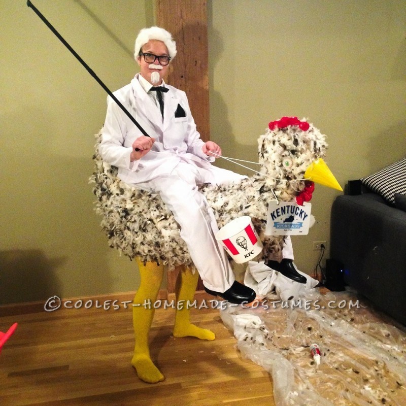 Cool Illusion Costume: The KFC Colonel Goes to the Races