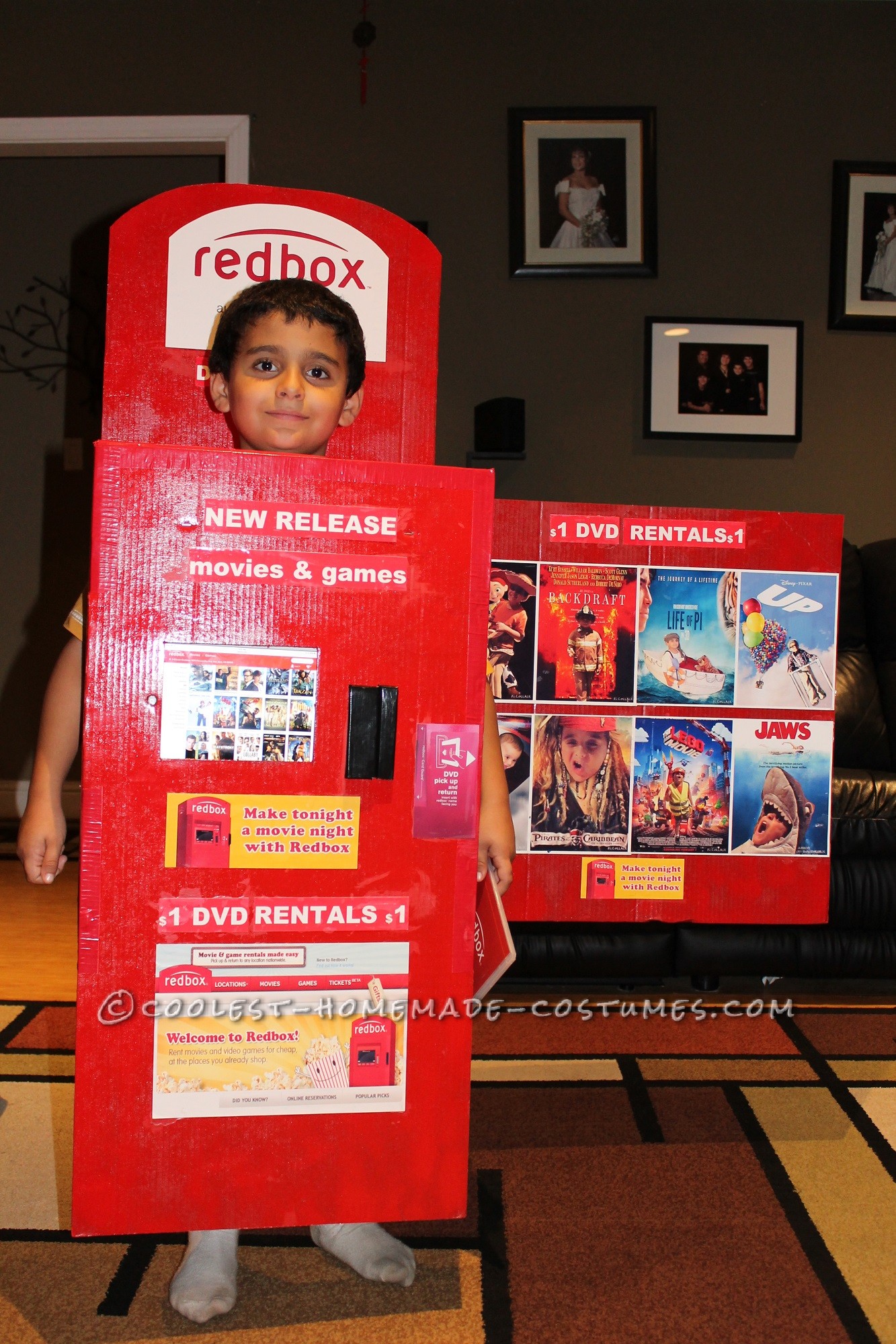 Cool Homemade Redbox Costume for a Boy