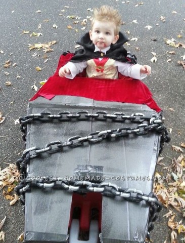 Coolest Vampire Costume with Coffin Wagon!