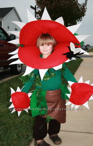 Cool Homemade Venus Fly Trap Costume for a Boy