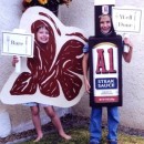 Well Done Steak and A1 Steak Sauce Couple Costume