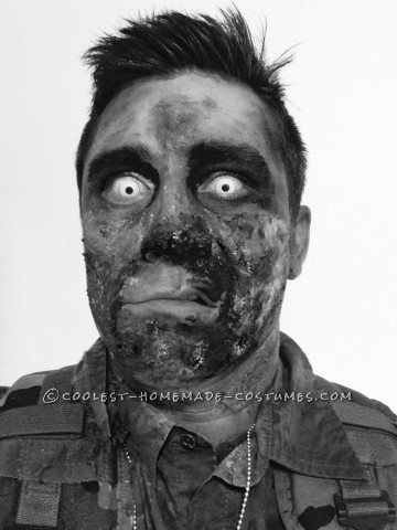 Zombie Soldier Makeup and Costume