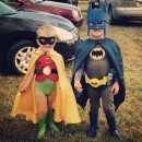 1960s Batman and Robin Child Couple Costumes