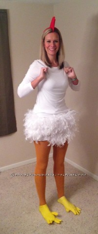 Homemade Chicken Costume for a 6 Foot Woman