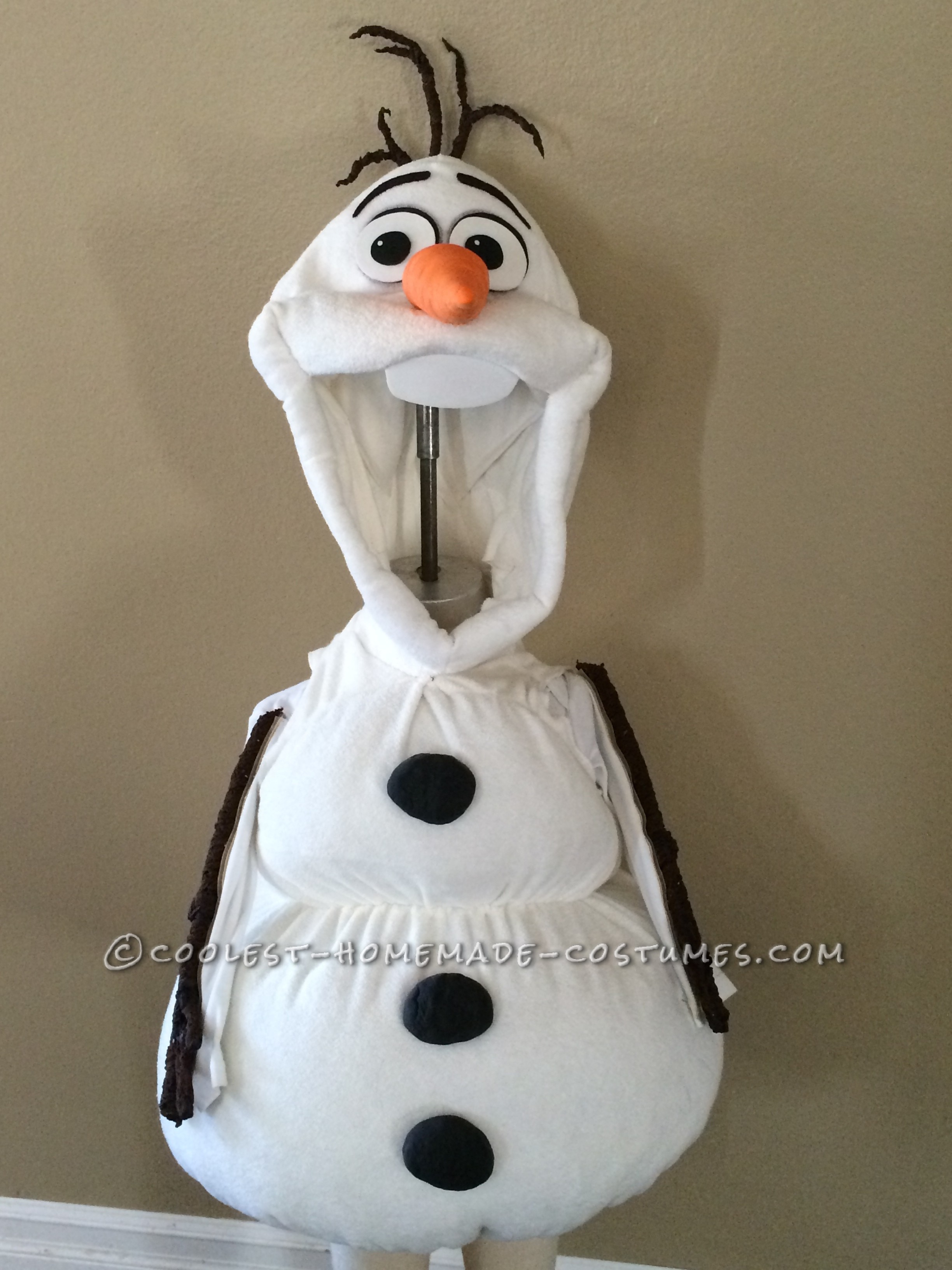 Coolest Homemade Toddler Olaf Snowman Costume