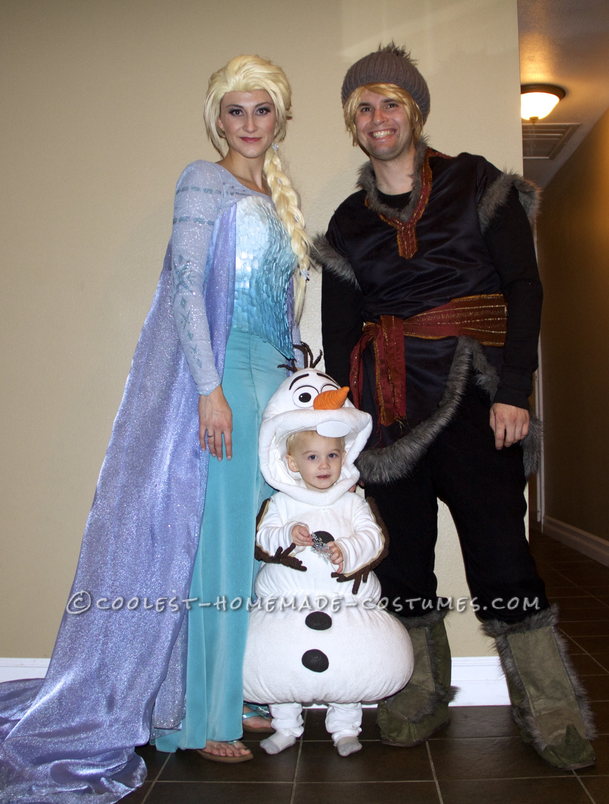 Authentic Frozen Family Costume - Elsa, Olaf, and Kristoff