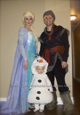Authentic Frozen Family Costume - Elsa, Olaf, and Kristoff