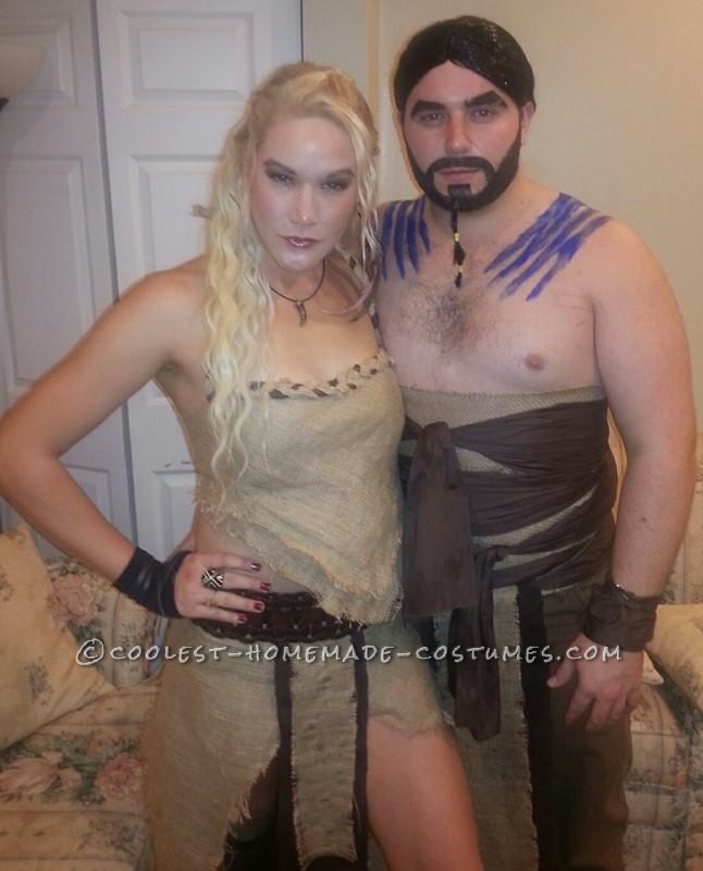 Game of Thrones Couples Costume: Khaleesi and Drogo with Warrior Kitty