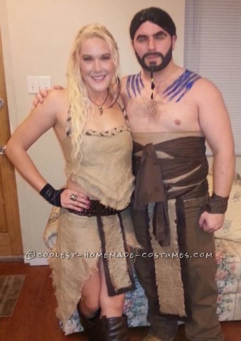 Game of Thrones Couples Costume: Khaleesi and Drogo with Warrior Kitty