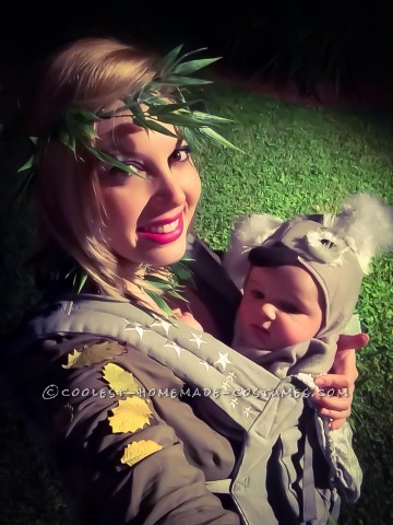 Cute Mom and Baby Costume: Koala in Eucalyptus Tree!