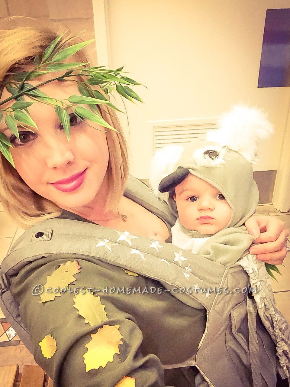 Cute Mom and Baby Costume: Koala in Eucalyptus Tree!