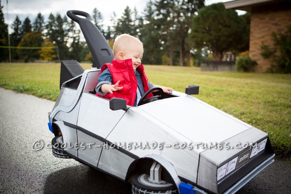 Marty McFly and his Delorean Push Car Toddler Costume