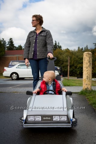 Marty McFly and his Delorean Push Car Toddler Costume