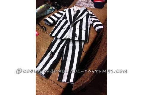 Homemade Two-Year-Old Toddler Beetlejuice Costume