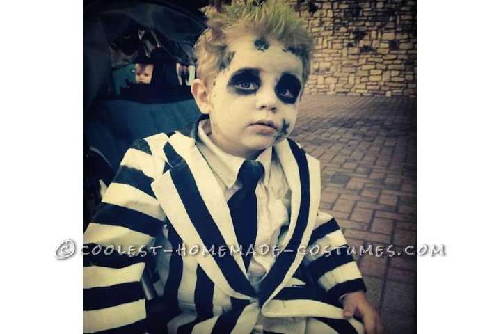 Homemade Two-Year-Old Toddler Beetlejuice Costume