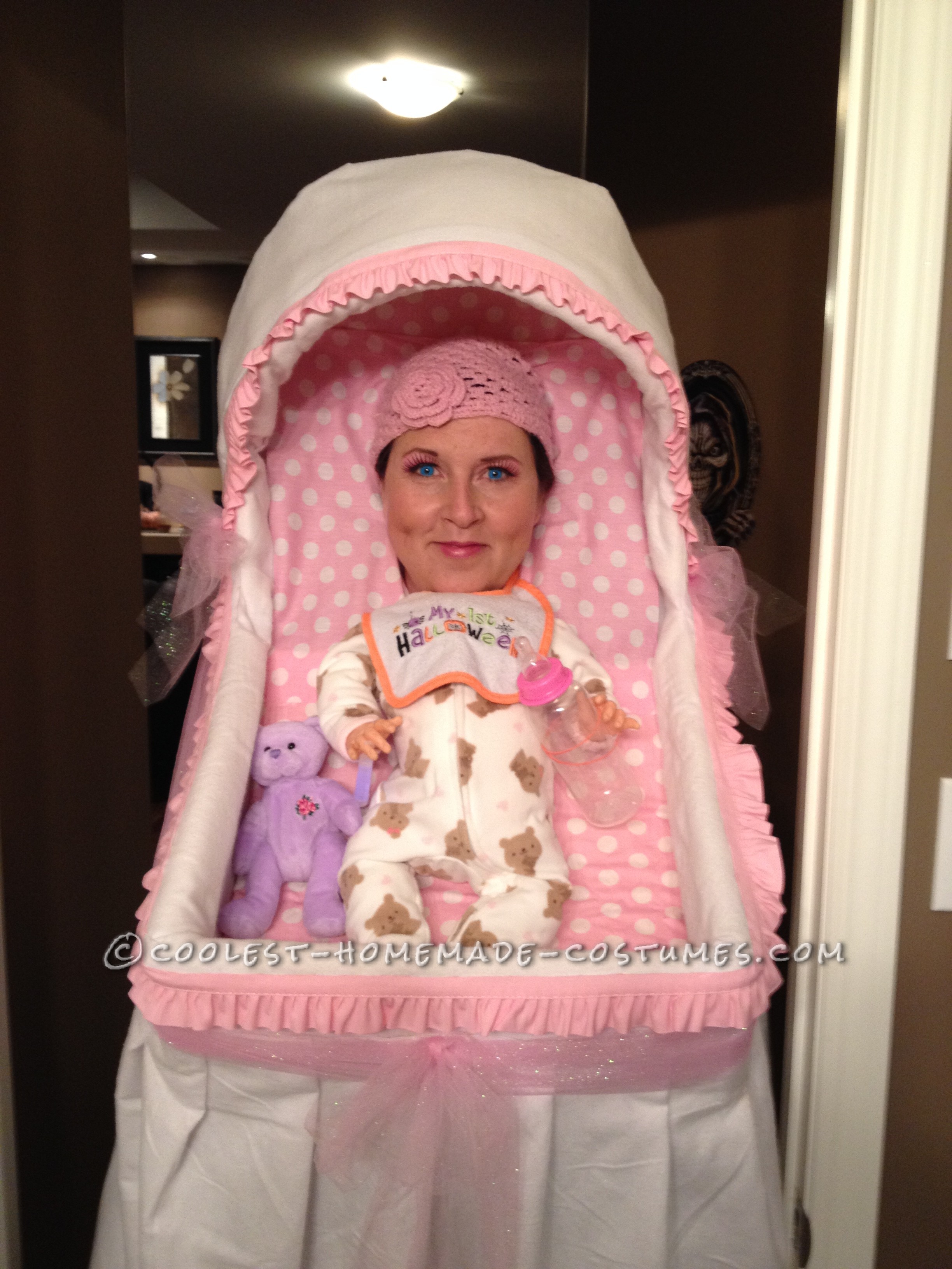 Best Homemade Baby Bassinet Illusion Costume!