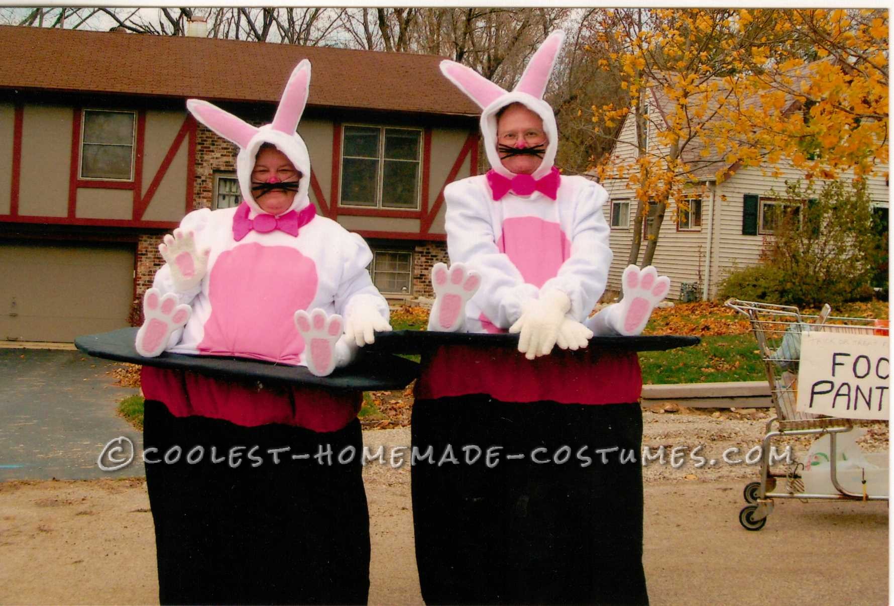 Optical Illusion Bunny in Magician Hat Costumes