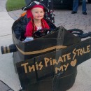 Homemade Toddler Pirate Costume with Pirate Ship Buggy