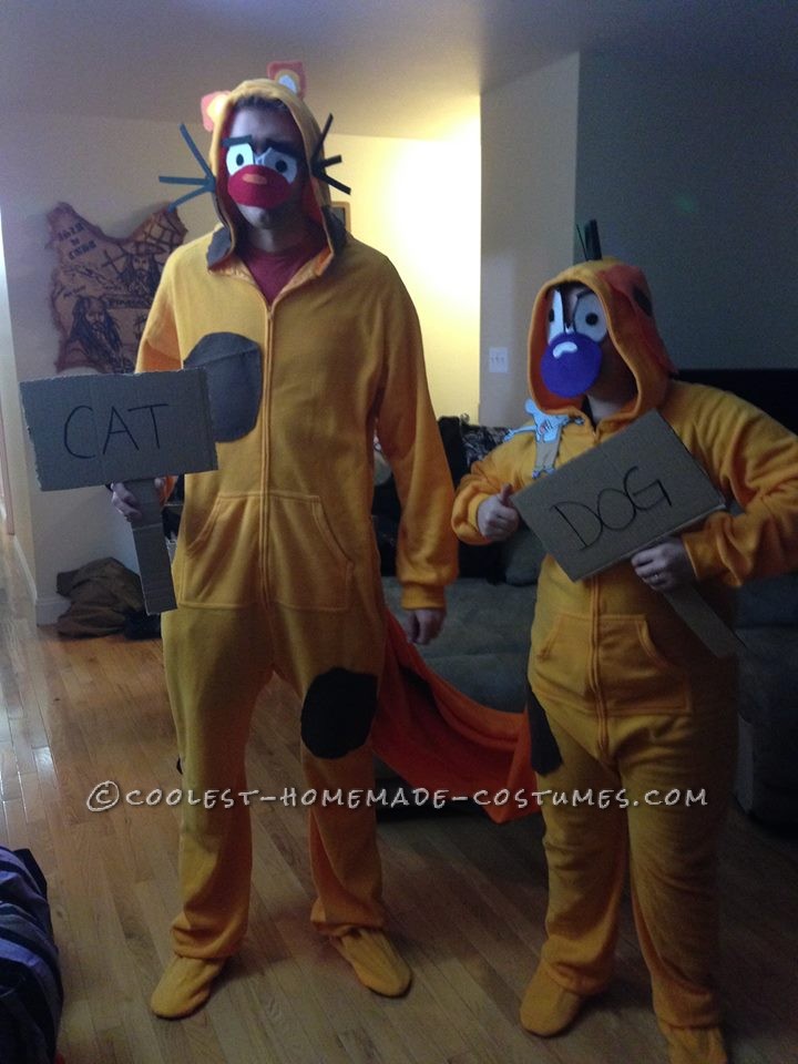 Homemade Catdog Couple Costume for Adults