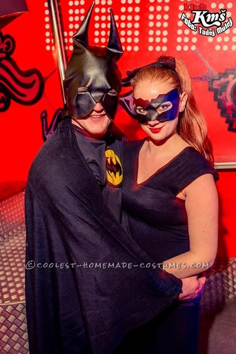 Homemade Catwoman and Batman Couple Costume