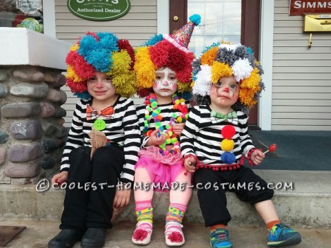 Homemade Clown and Mime Family Costumes