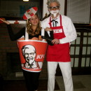 Coolest Colonel Sanders and Bucket of Fried Chicken Couples Costume